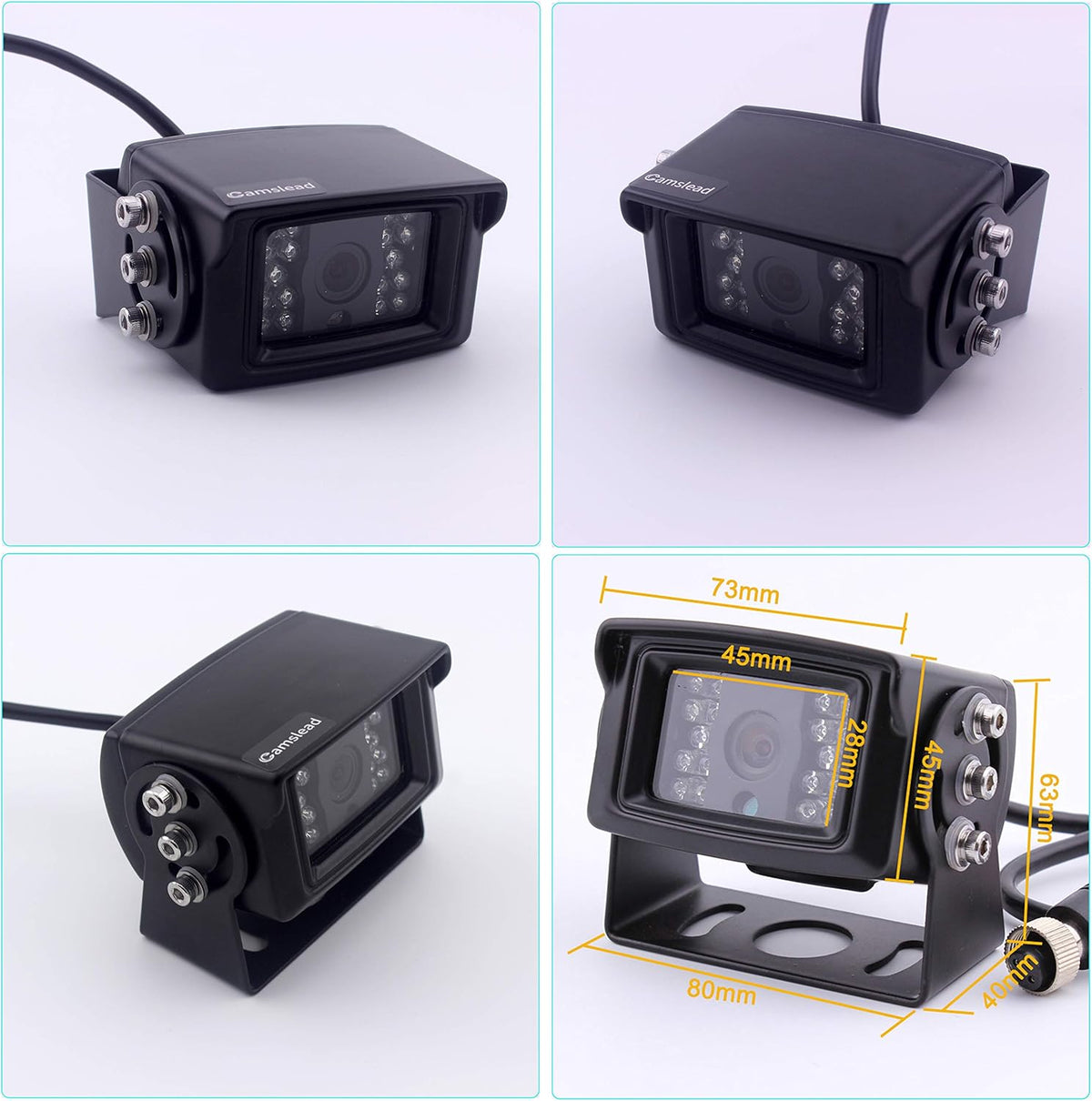 Heavy Vehicle Safety Camera System 9 inch Monitor with Quad Split Screen M4681