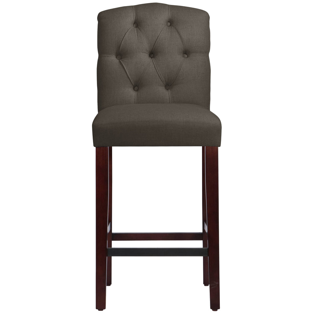 Tufted Bar Stool in Linen Slate A3382