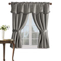 Room Darkening Drapery Set with Valance and Tiebacks, 5 Pc X50229