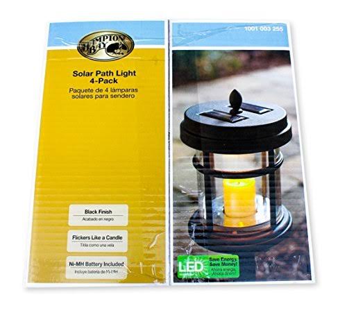 Black Solar Powered Cast Aluminum Path Light 4-Pack D892