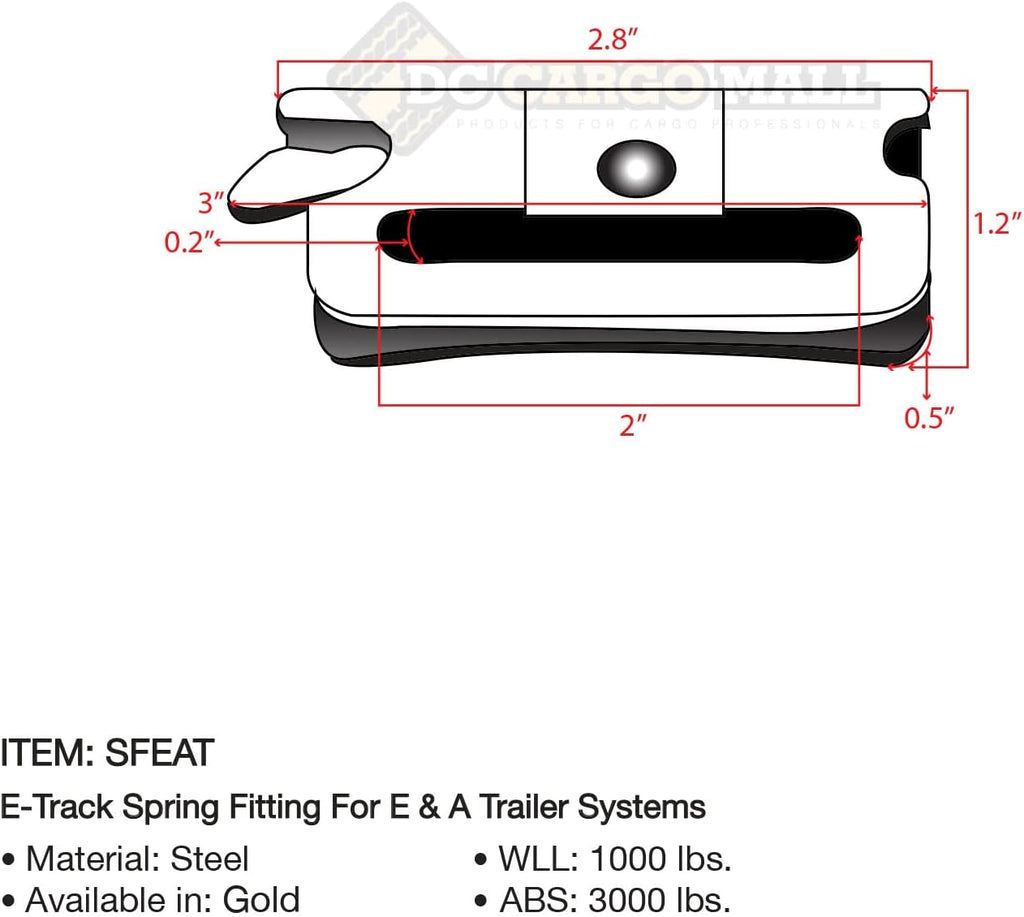 25 Loose Steel E-Track Spring Fittings P130