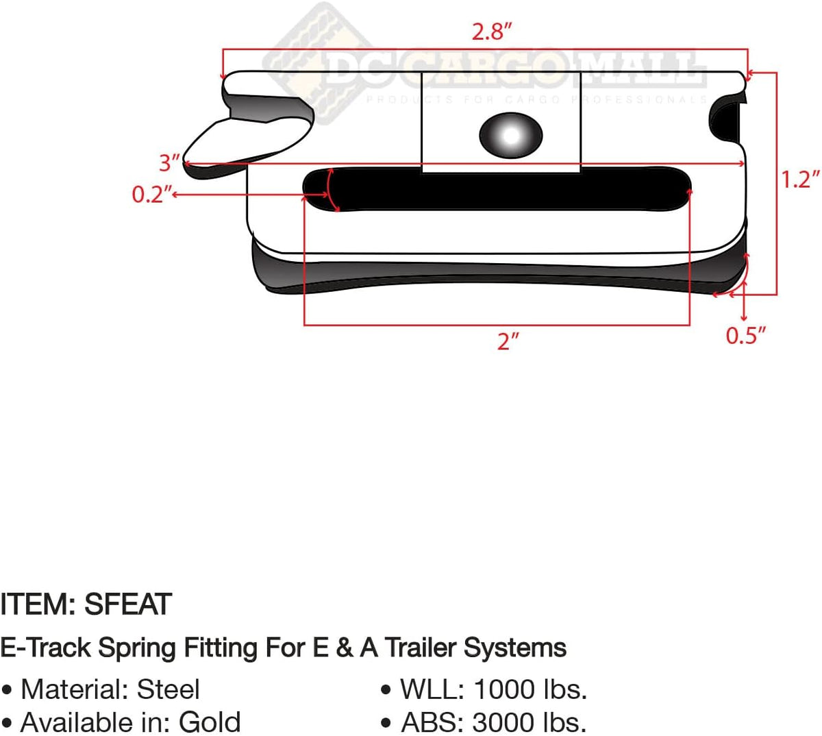 25 Loose Steel E-Track Spring Fittings P130