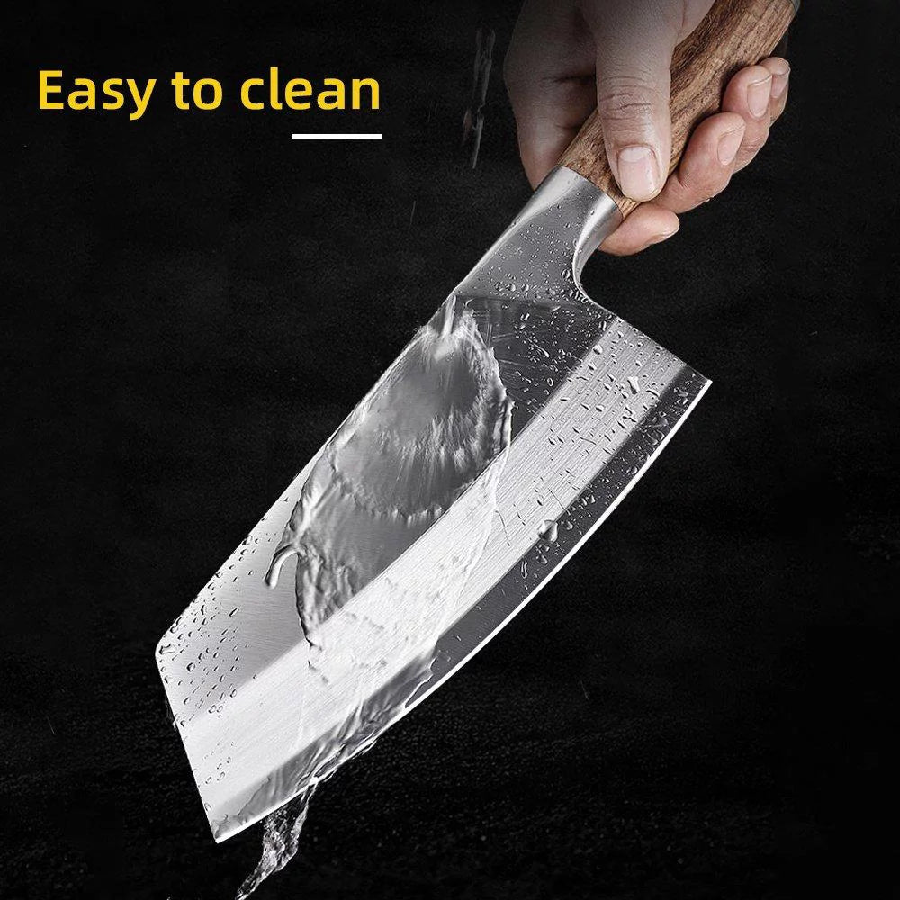 7-inch High Carbon Steel Full Tang Chef Knife with Wood Handle K674645
