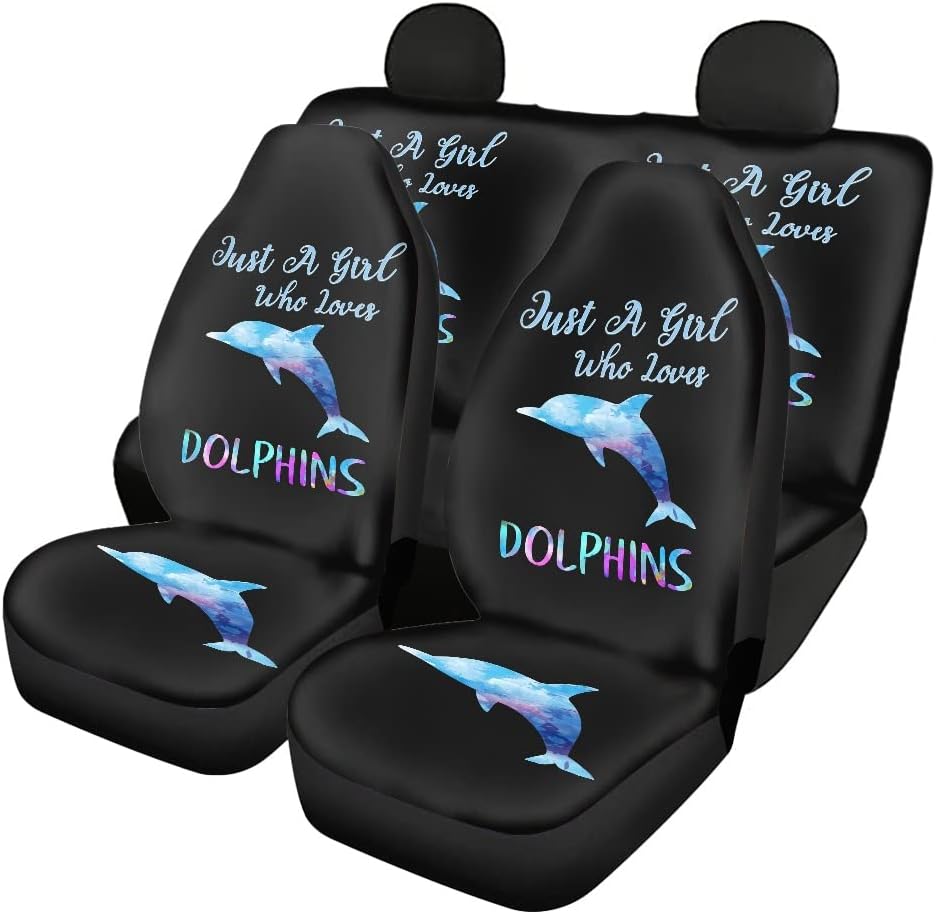 Black and White Cow Print Car Seat Cover 4piece J8466