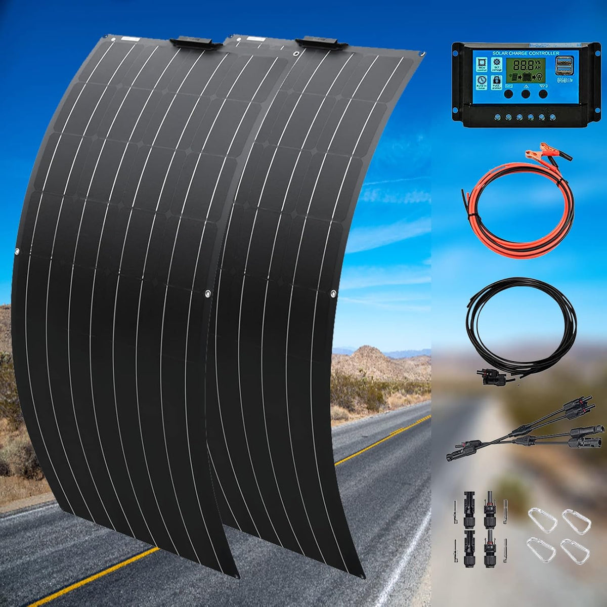 800W Flexible Monocrystalline Solar Panel Kit with 40A Controller V32969