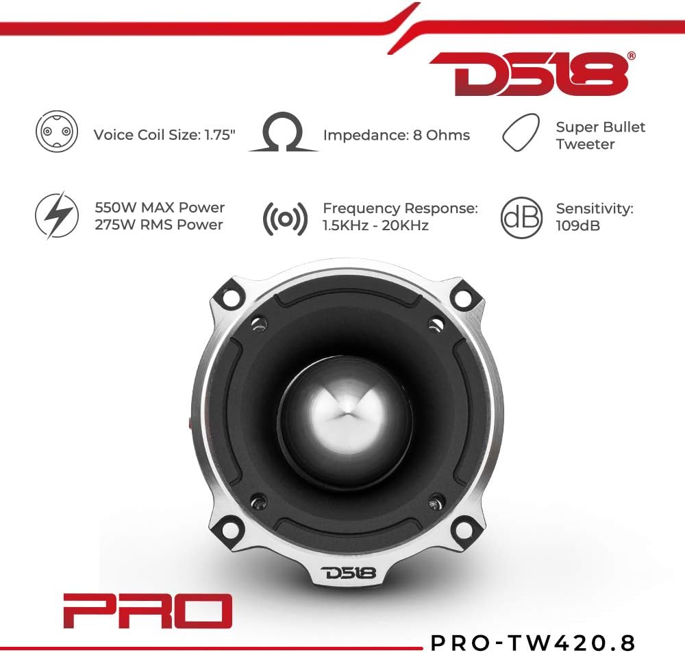 1.4" Aluminum Frame Super Tweeter 300W Max 4 Ohms Pack of 2 C125