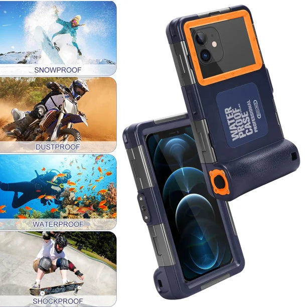 Waterproof Protective Case for Phones Up to 6.9 Inch with Lanyard V699