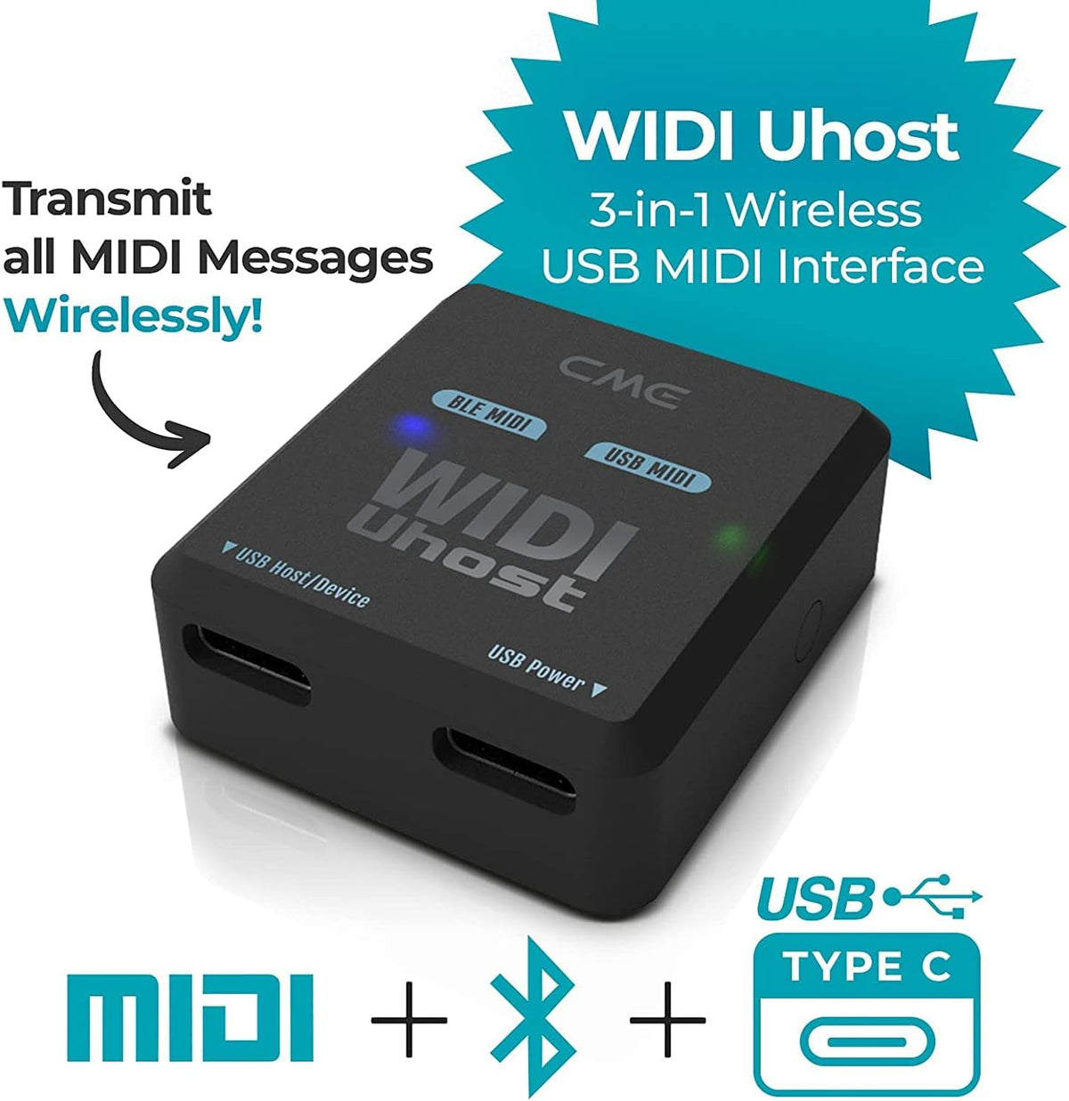 Bluetooth MIDI Adapter for 5-PIN DIN MIDI, Pack of 2 J294162