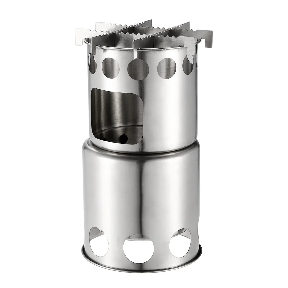 Portable Stainless Steel Wood Outdoor Cooking Camping Stove J388307