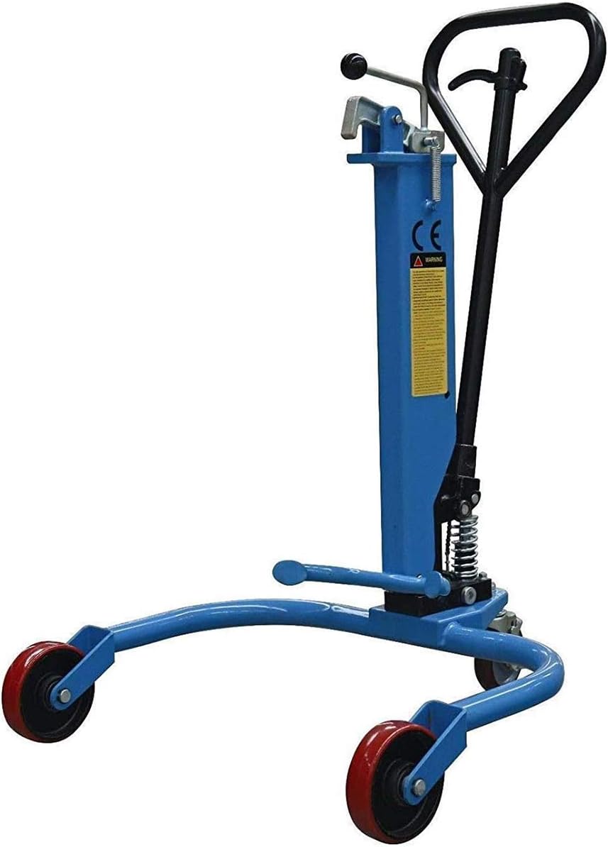 Industrial Hydraulic Drum Truck Cart 550 lb Drum Lifter Drum Jack Transporter W5883