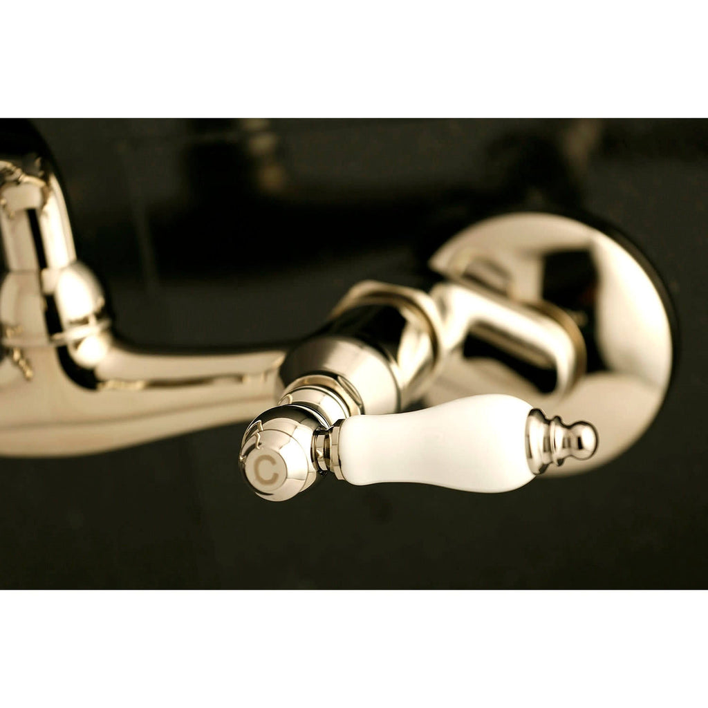 Polished Chrome 2-Handle Wall Mount Kitchen Faucet O298