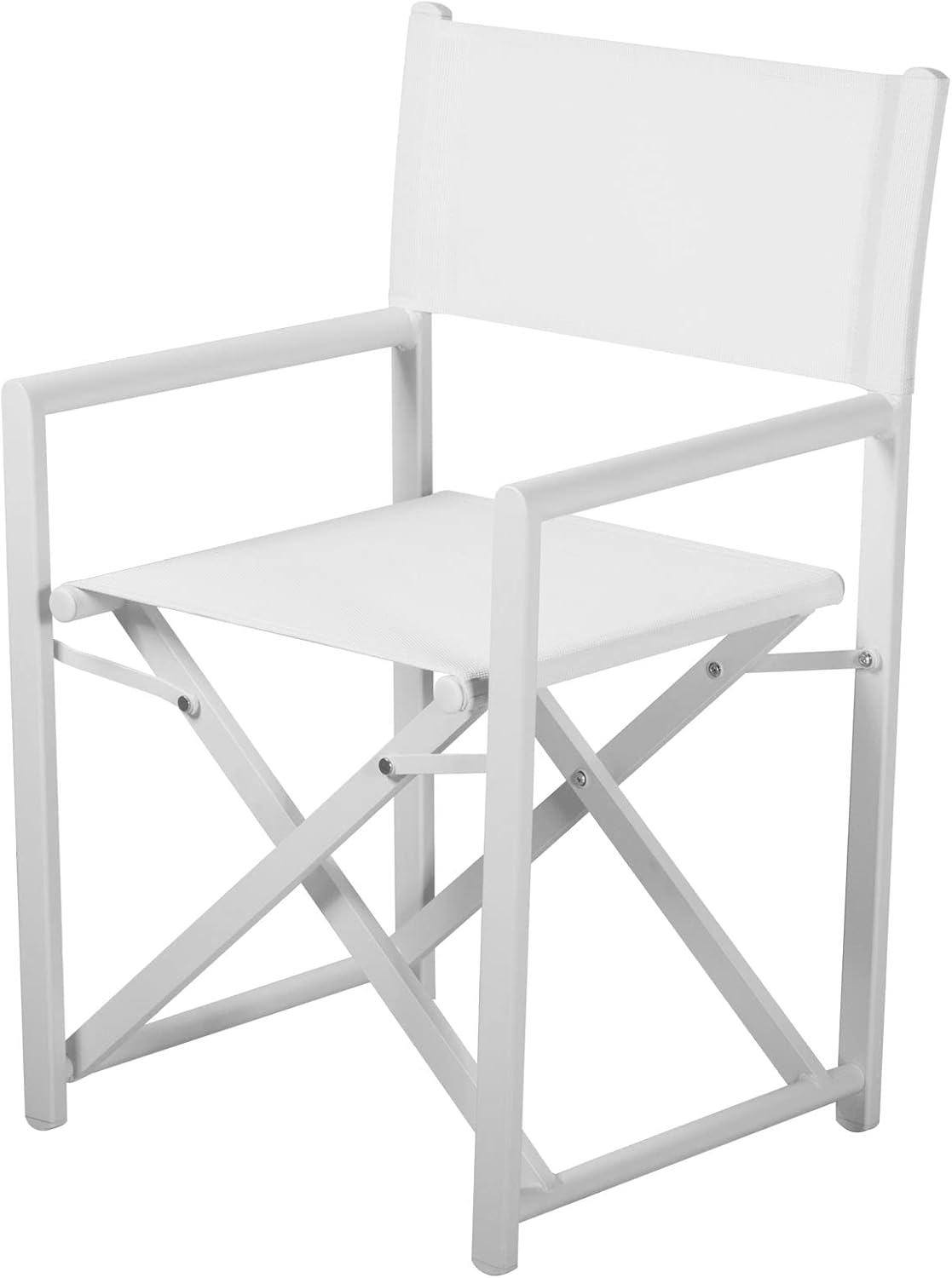 White Aluminium Portable Folding Directors Chair S25508