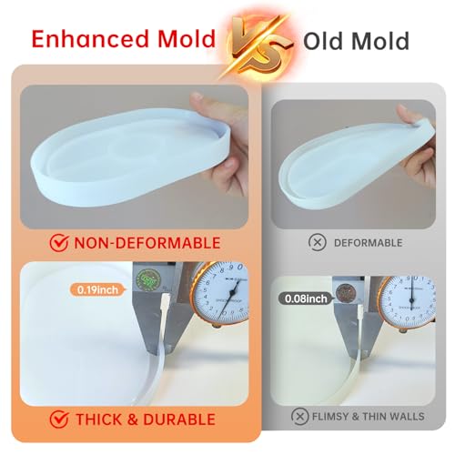 3 Pcs Silicone Rectangle Resin Molds U557607
