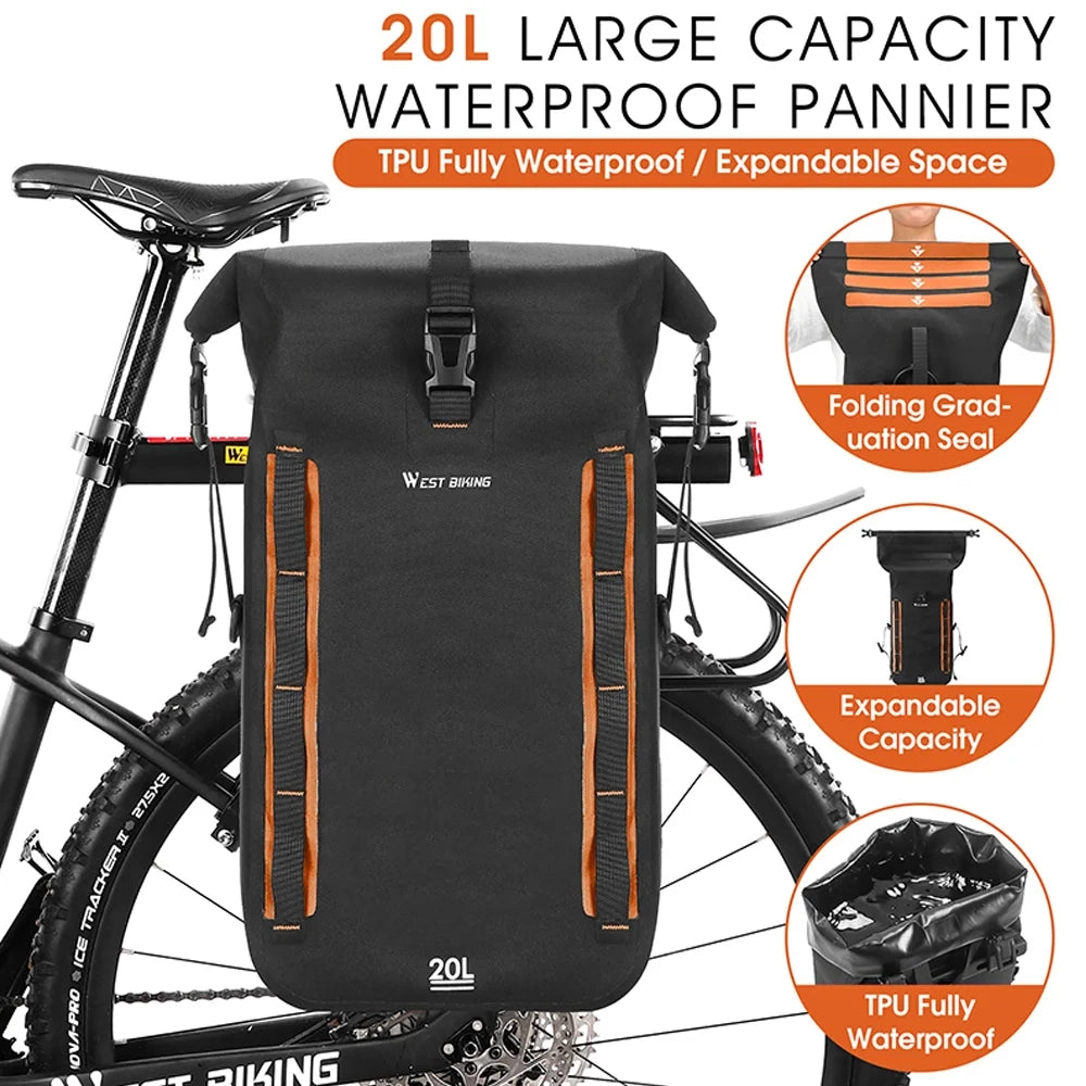 Expandable Bike Rear Storage Bag with Rack Trunk Bag C4301