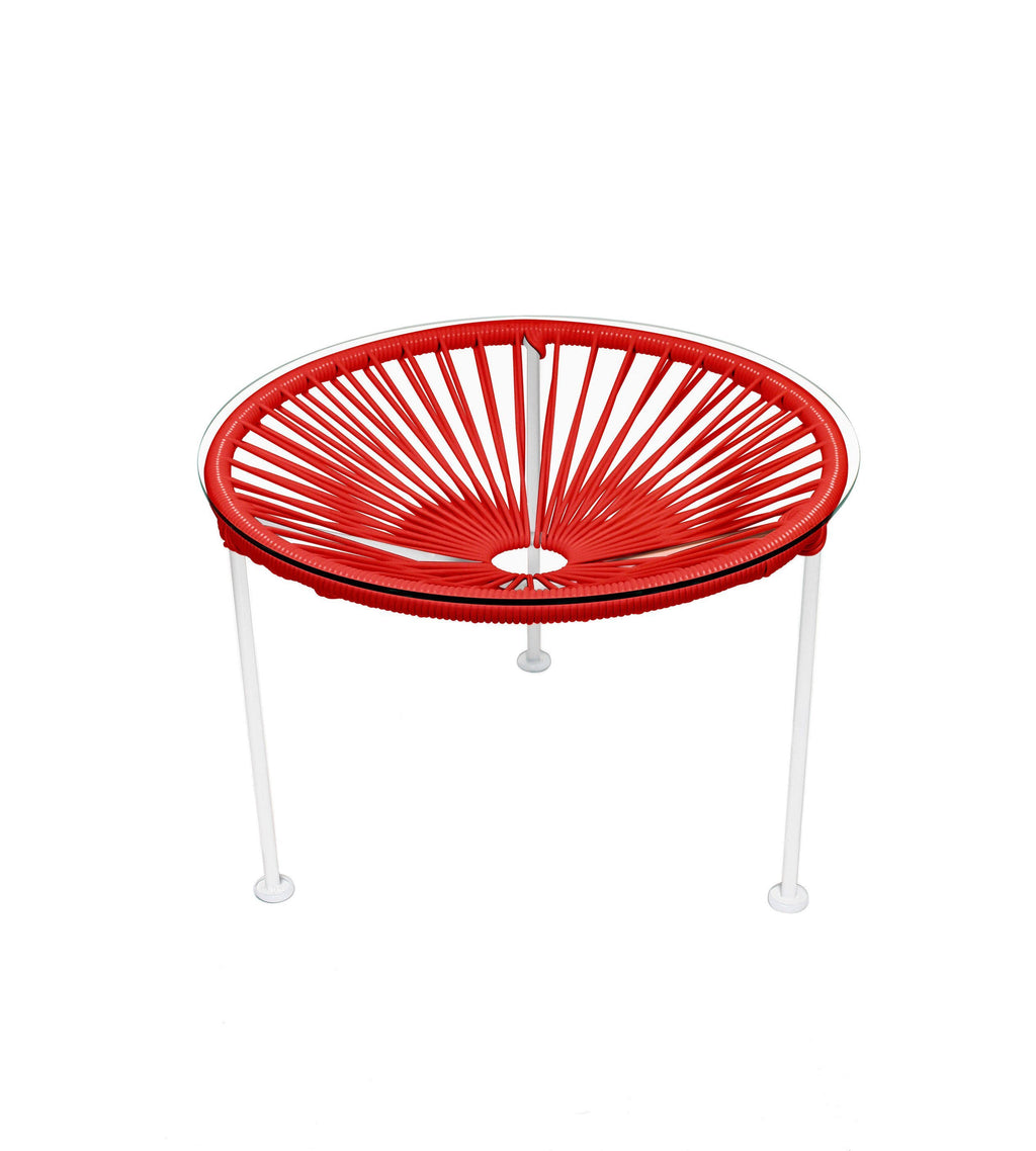 White Frame Red Side Table D557