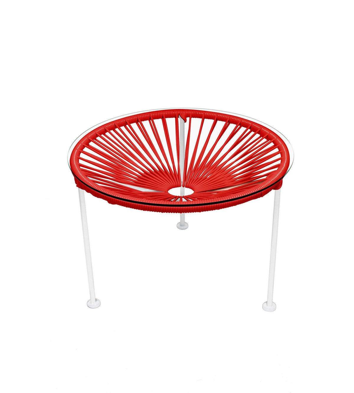 White Frame Red Side Table D557