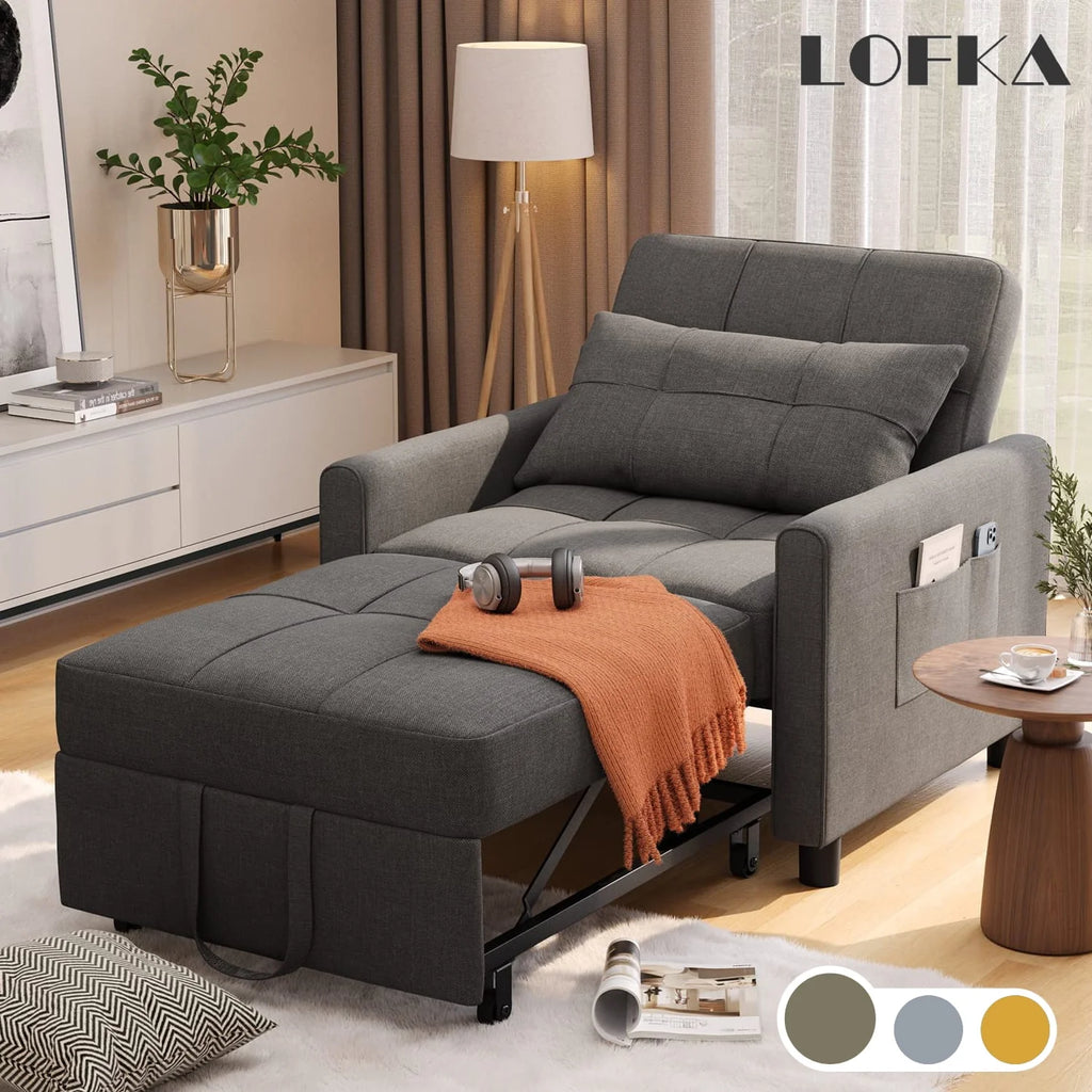 Gray Convertible Sofa Bed Z97416