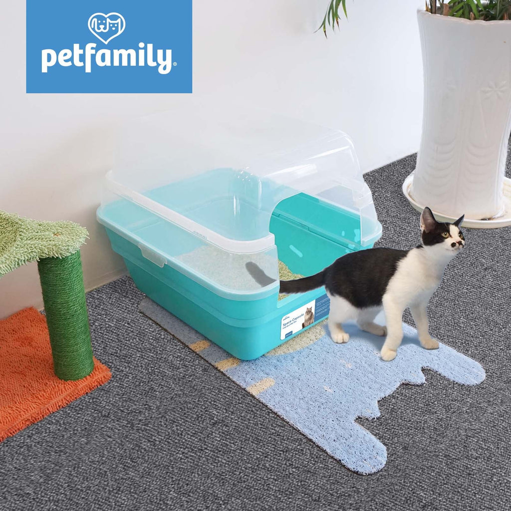 Extra Large Grey Hooded Cat Litter Box Y67021
