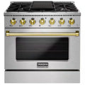 6-Burners Gas Range with Convection Oven and Griddle in Stainless Steel S3484