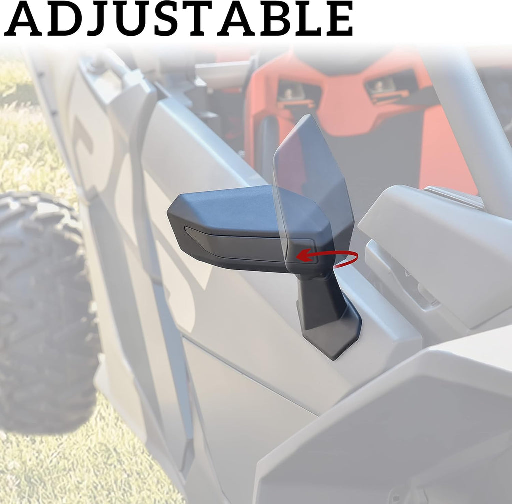 Folding Front Door Rear View Side Mirrors for Can-Am Maverick X3 / X3 MAX 2017-2021, 2PCS G16332
