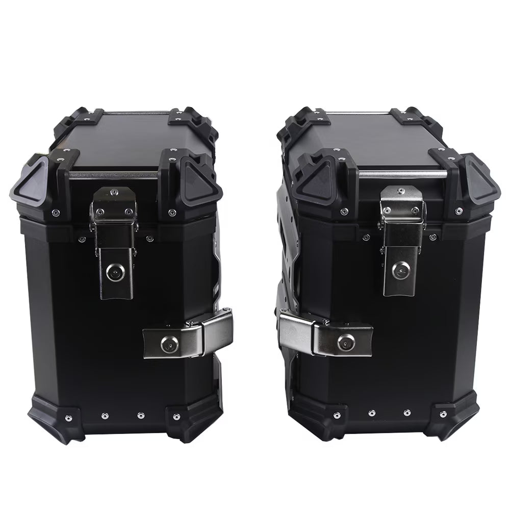1 Pair 35L Aluminum Alloy Motorcycle Side Storage Box with 4 Keys T91744