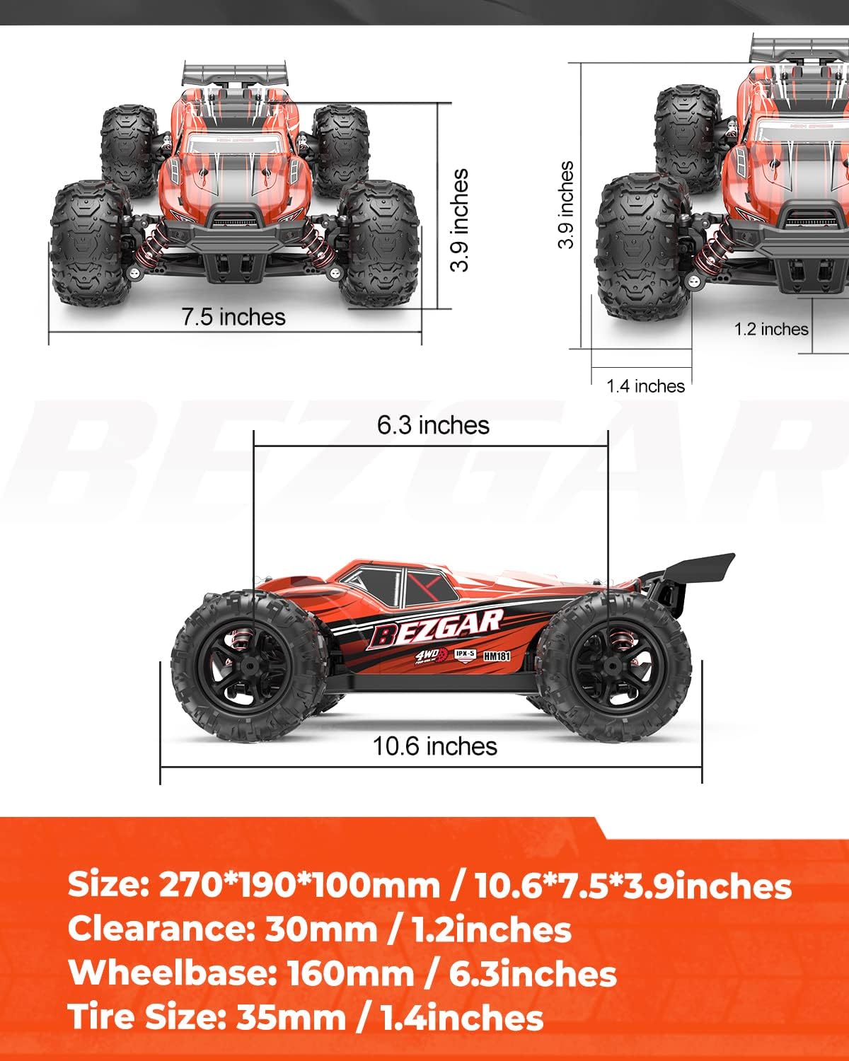 1:18 Scale 4WD Remote Control Monster Truck P20360