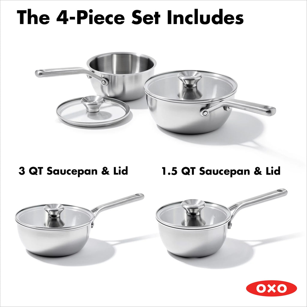 Tri-Ply Stainless Steel Chef's Pan Set F4714