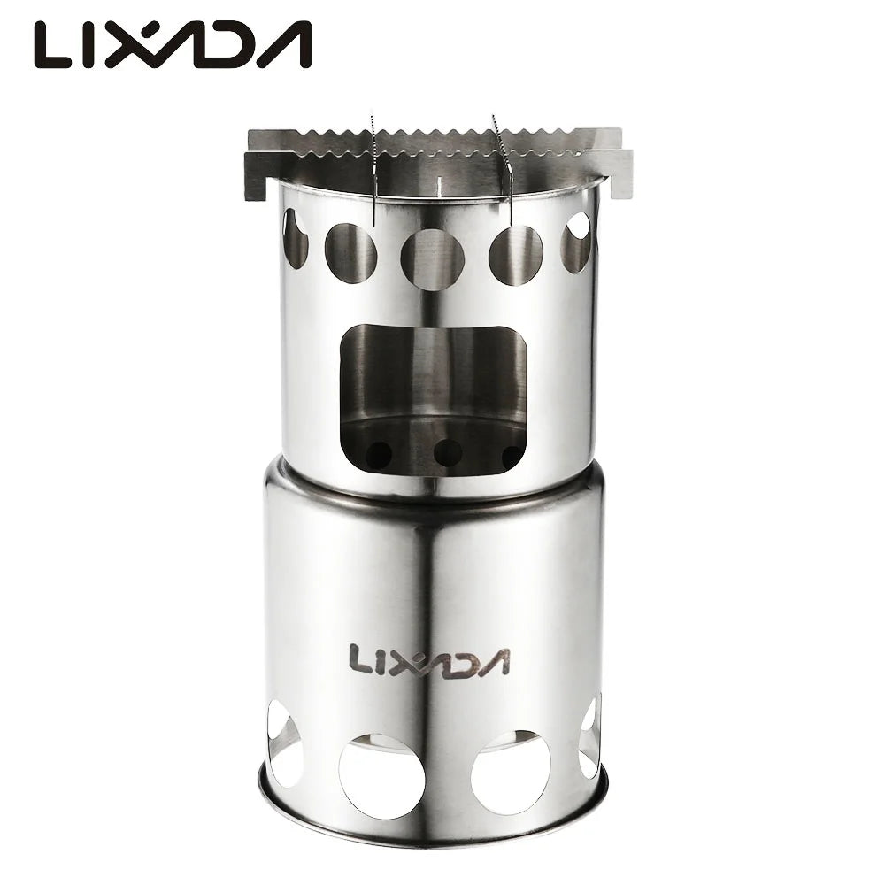 Portable Stainless Steel Wood Outdoor Cooking Camping Stove J388307
