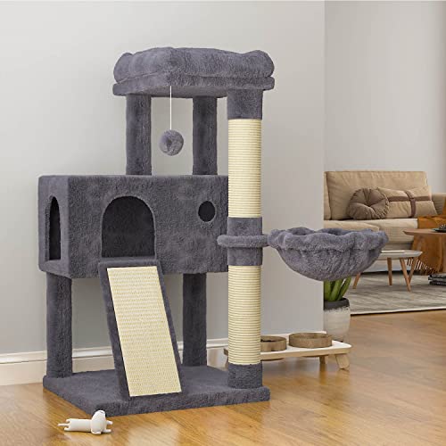 36 Inches Smoky Grey Cat Tree with Hammock N137