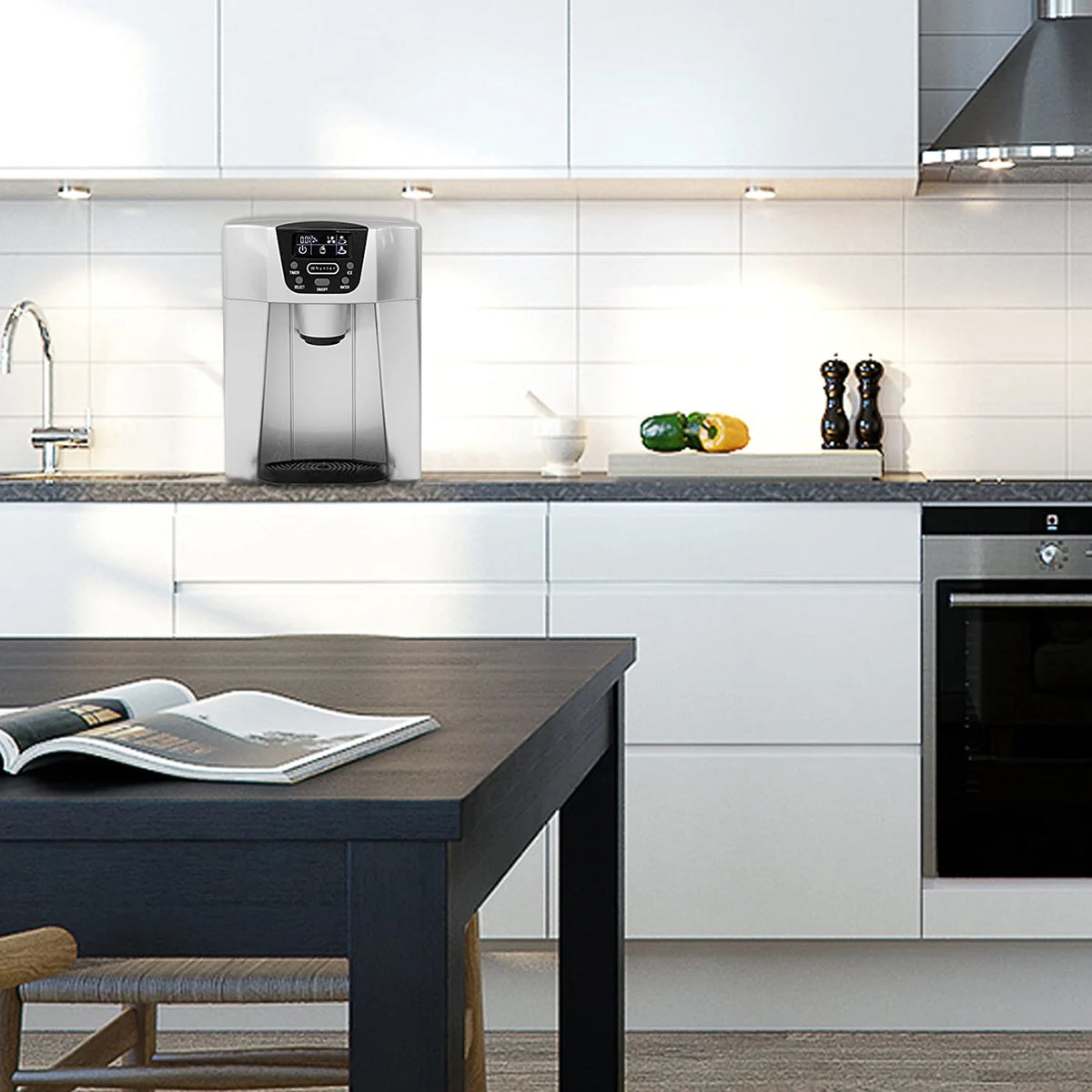 Countertop Ice Maker and Water Dispenser Silver I65204
