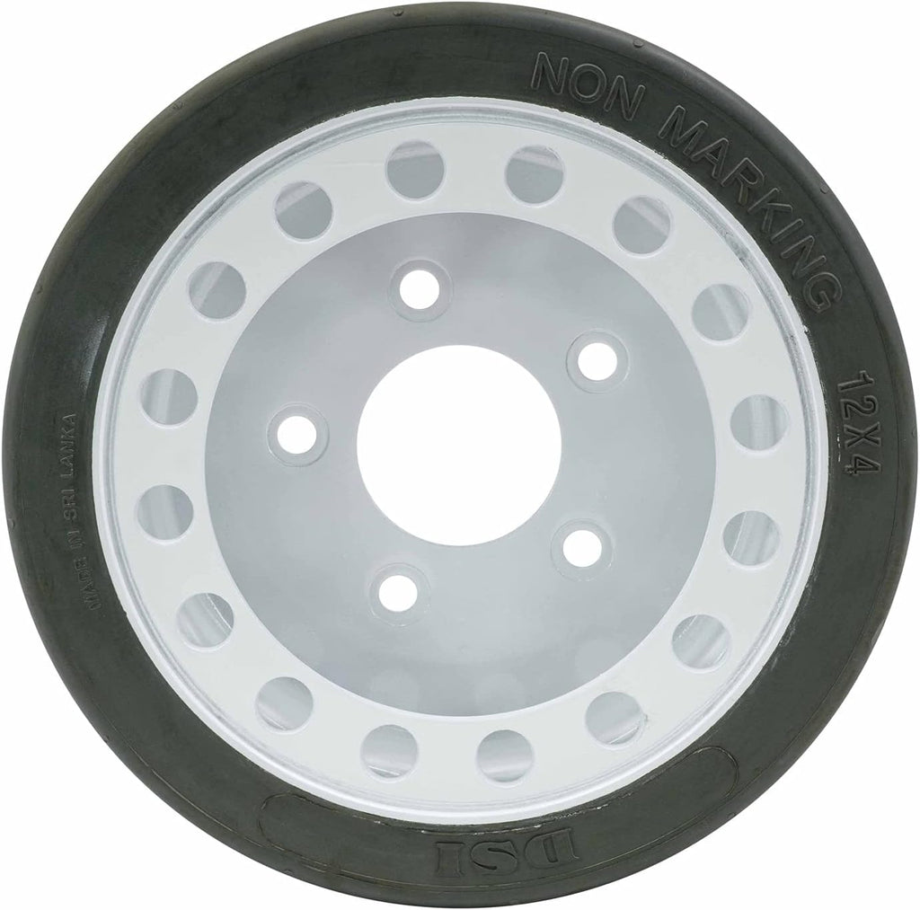 Non-Marking Wheel Assembly with Brake, 12 x 4 Tires, 4 Pack T61558