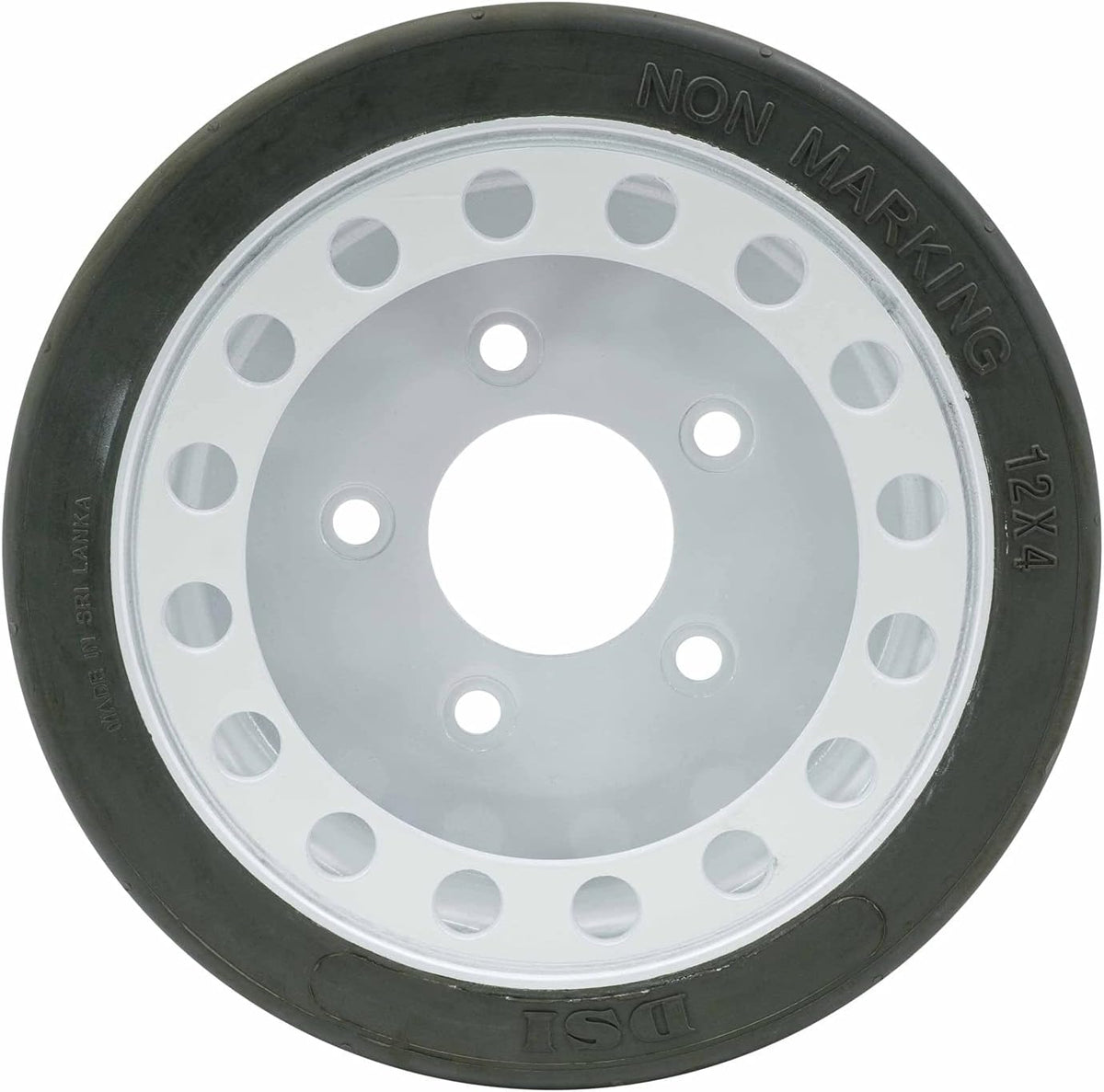 Non-Marking Wheel Assembly with Brake, 12 x 4 Tires, 4 Pack T61558