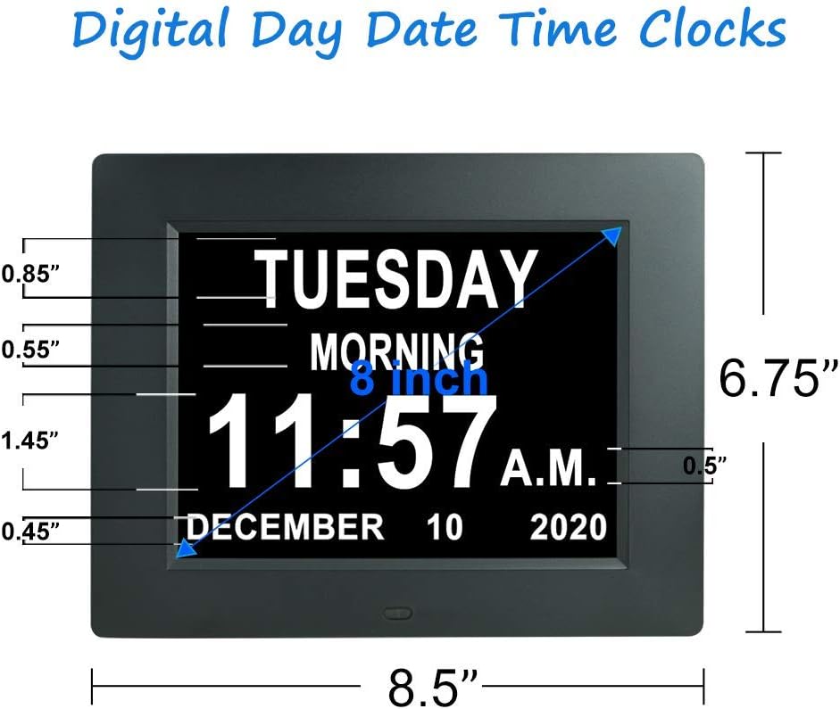 Extra Large Digital Calendar Day Clock with 12 Alarms H586684