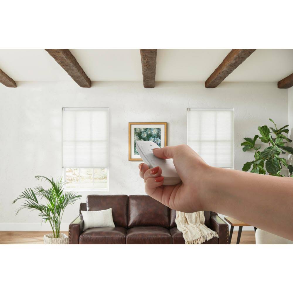 White Cordless Light Filtering Motorized Cellular Shade 29.5 in. W x 72 in. L H2400