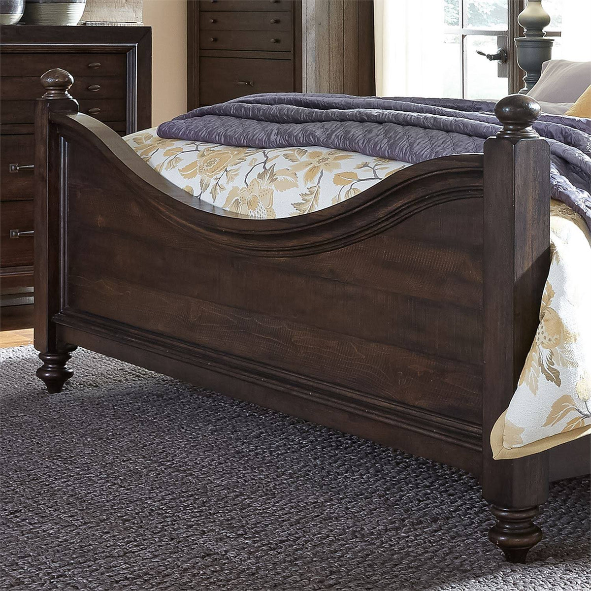 2 Drawer Nightstand, Dark Brown F2043