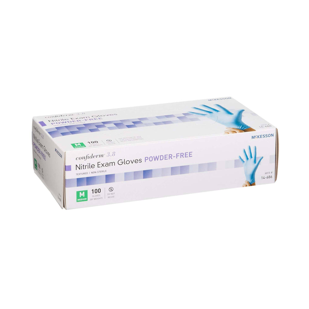 3.8 Exam Glove Medium Nitrile Blue, Case of 1000 J3586