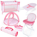 Pink 6 in 1 Baby Doll Playset with Furniture Z30315
