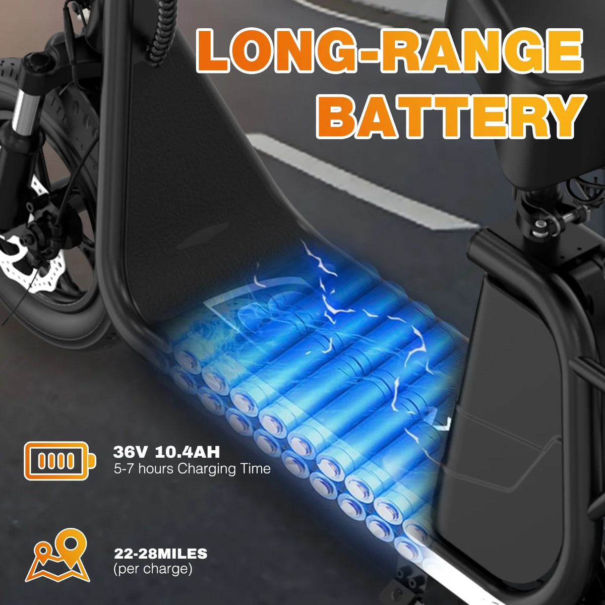 Electric Scooter with Seat, 400W Motor, 12 Pneumatic Tire Foldable C143093
