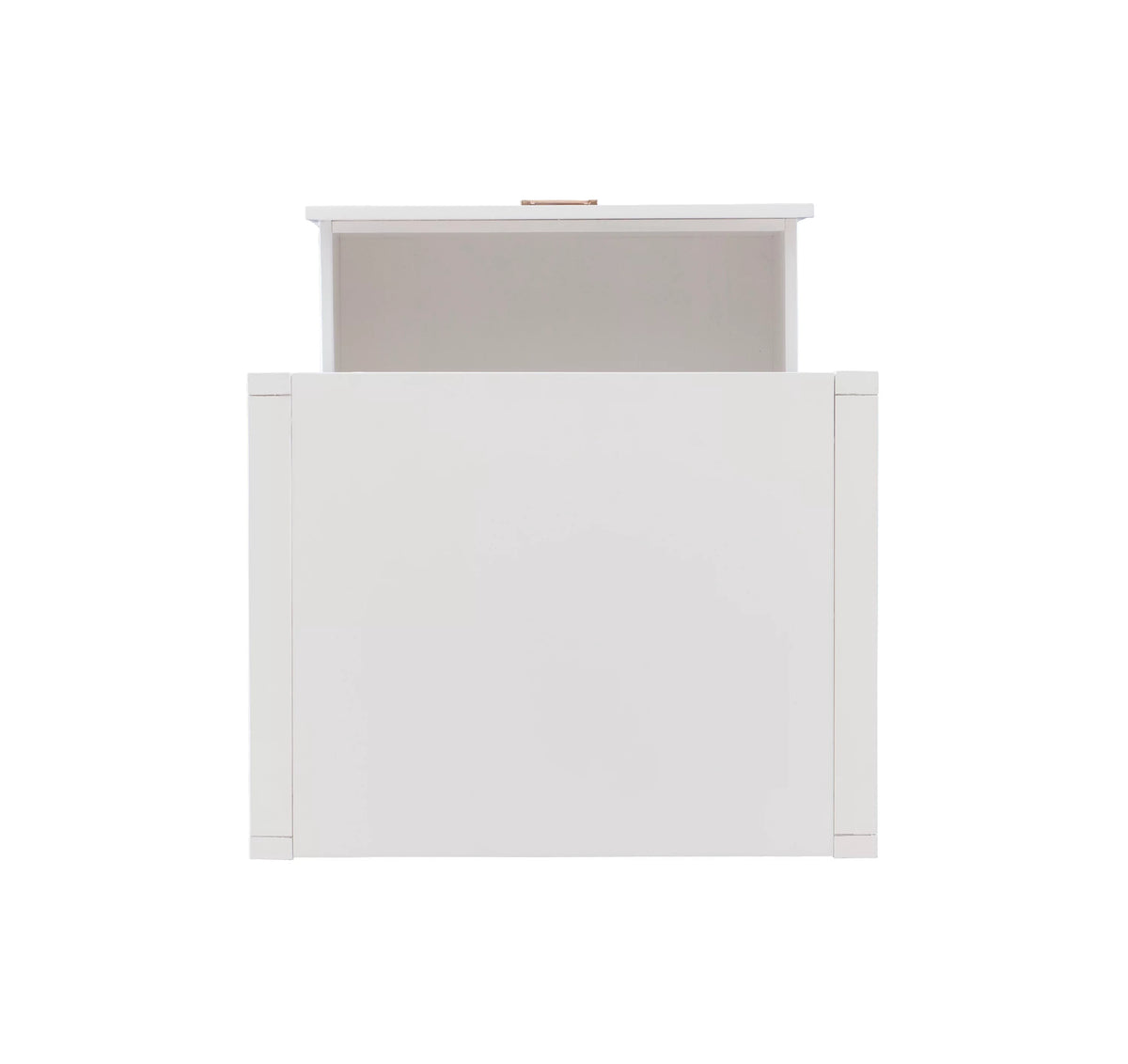 White 2-Drawer Side Table with Shelf U2000
