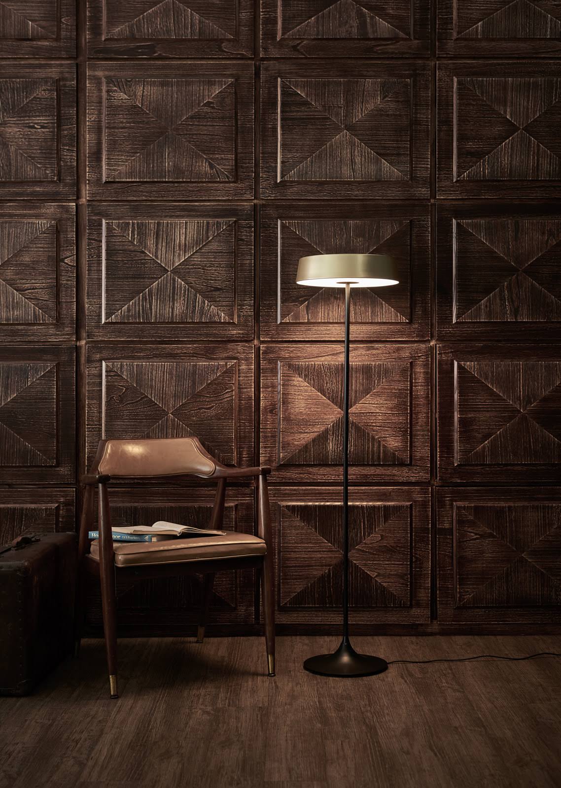 Matte Brass/Black LED Floor Lamp E300