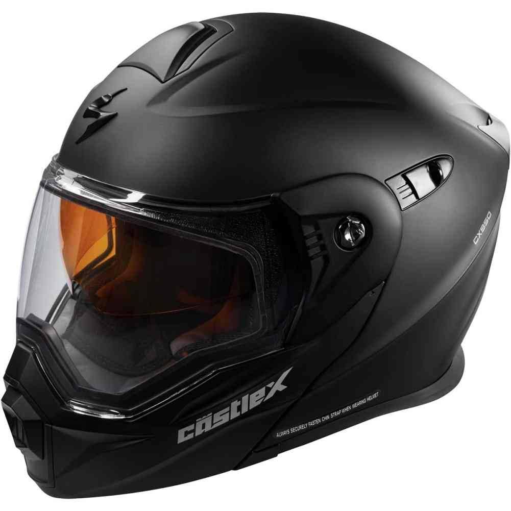 Solid Matte Black Modular Snowmobile Helmet R172379