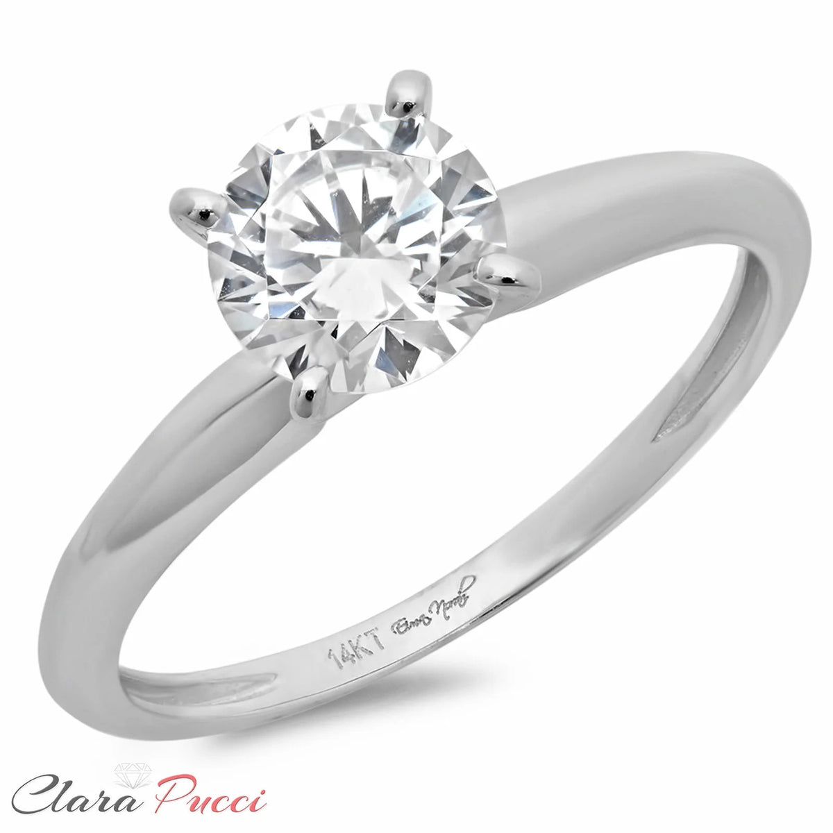 18K White Gold Solitaire Engagement Ring size 11 B958587
