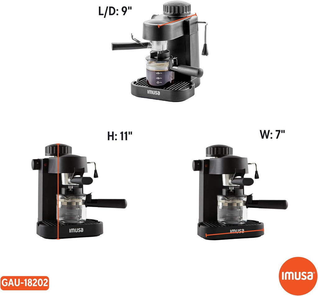 4 Cup Espresso Cappuccino Maker Black E225