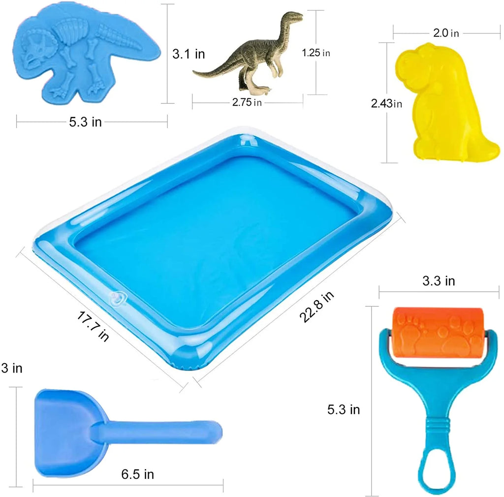 48 PC Dinosaur SandBox Toys with Sand Tray and Storage Bag I567