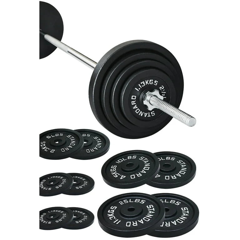 Cast Iron 100-Pound Barbell Set with Star Locks G768