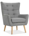 Gray and Brown Tufted Club Chair K49237