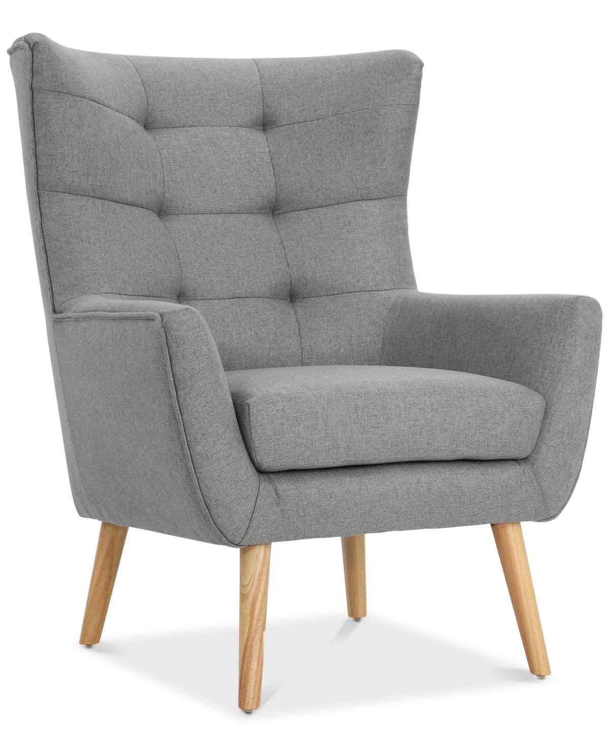 Gray and Brown Tufted Club Chair K49237