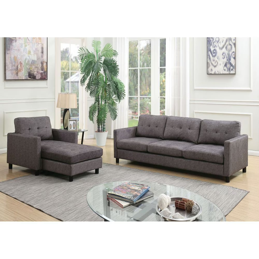 Gray Fabric Sectional Sofa R557