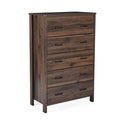 Medium Brown 5 Drawer Faux Wood Dresser C18736
