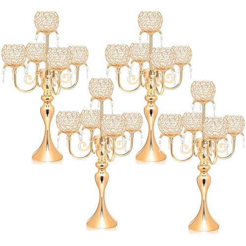 Black Metal Crystal Tea Light Candle Holders Set G81907